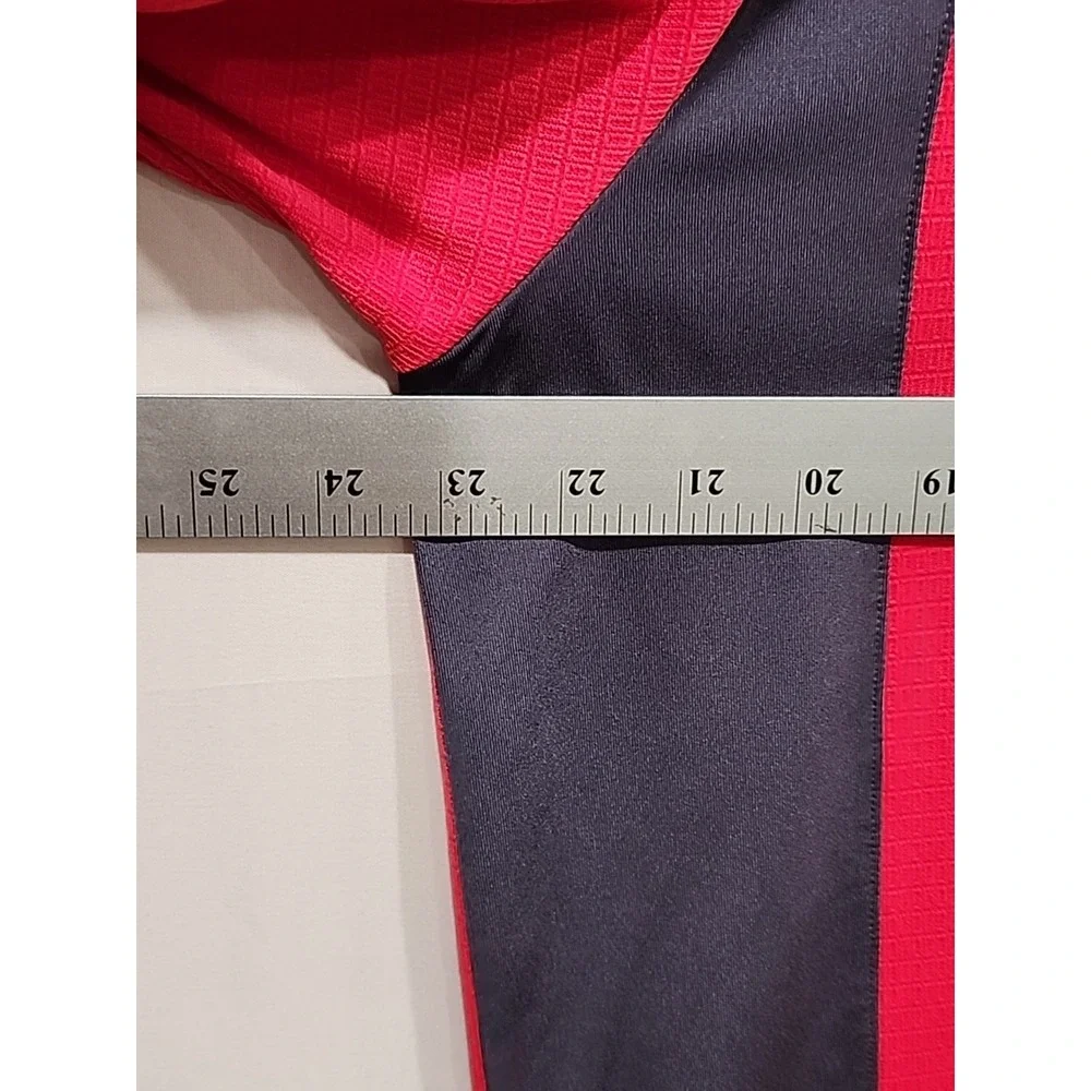 Adidas Climalite Golf Polo Mens L Red/Gray Short Sleeve, Collar,‎ Embroidered